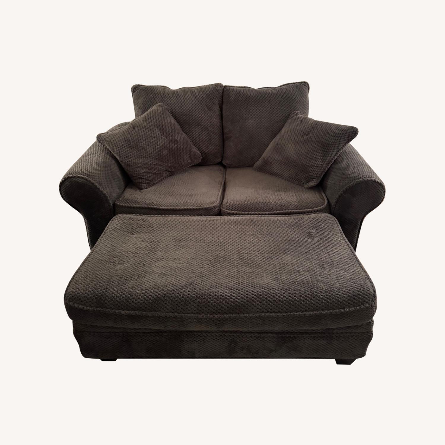 Loveseat with Foot Rest - image-0