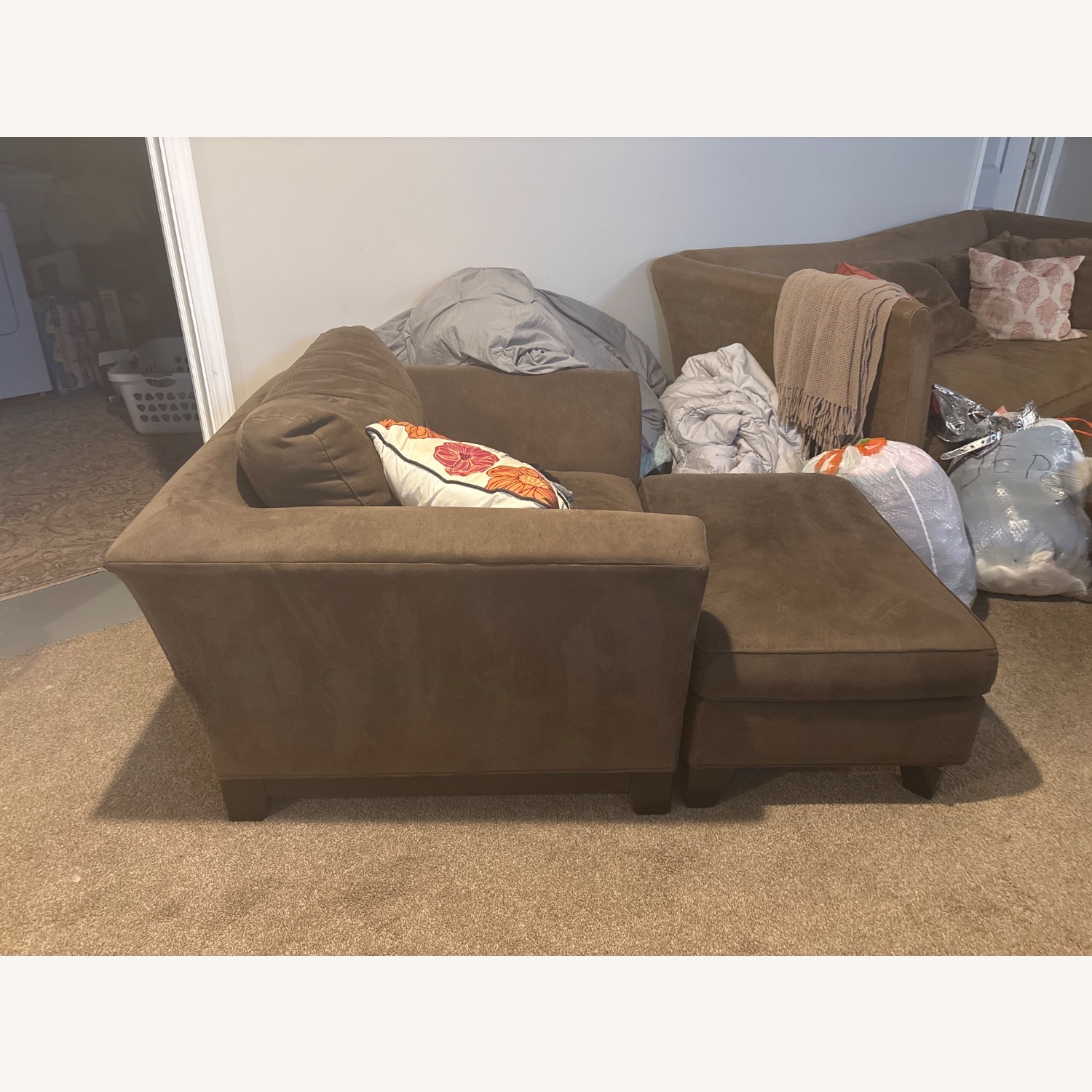 Ethan Allen Large Chair and Ottoman - image-2