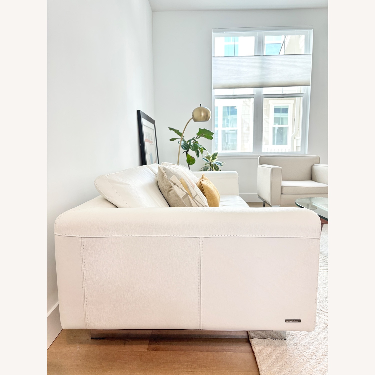 Roche Bobois White Leather Sofa - image-2
