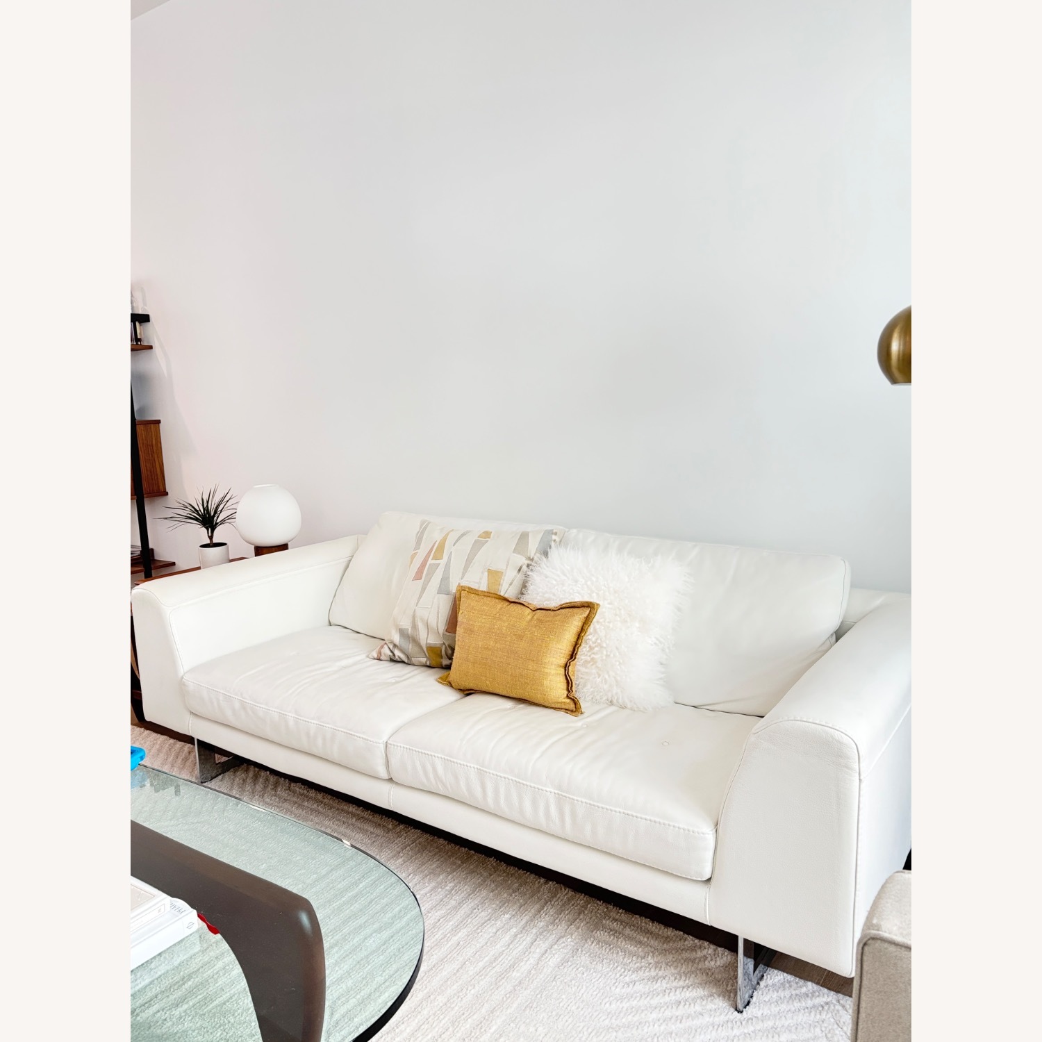 Roche Bobois White Leather Sofa - image-3