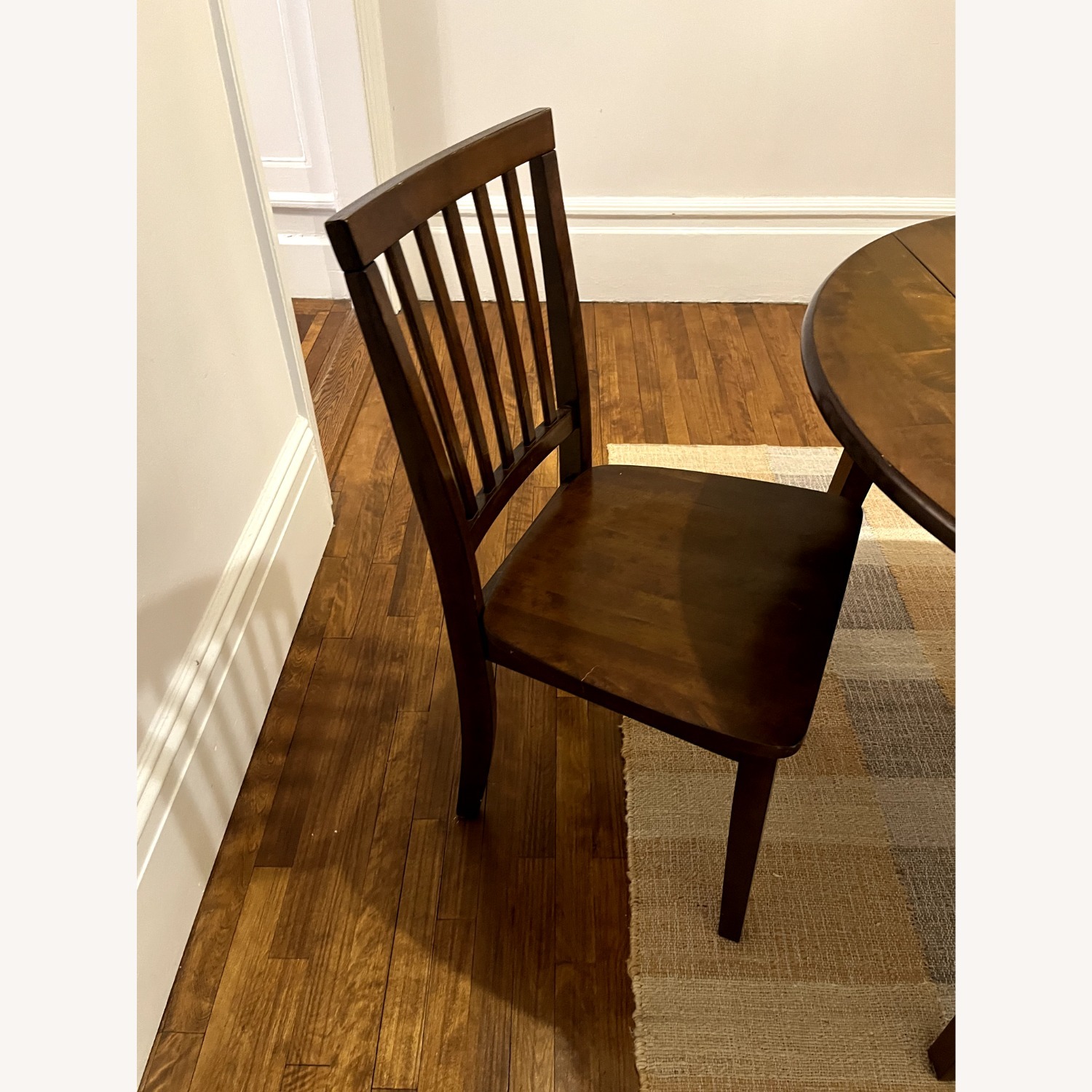 Circular Folding Round Wood Table with 2 Chairs - image-4