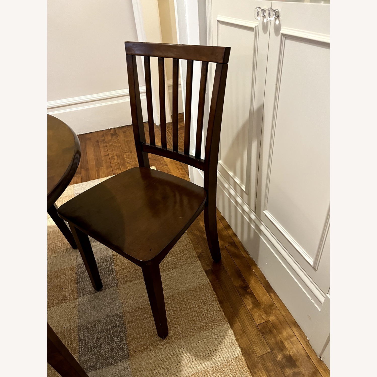 Circular Folding Round Wood Table with 2 Chairs - image-3