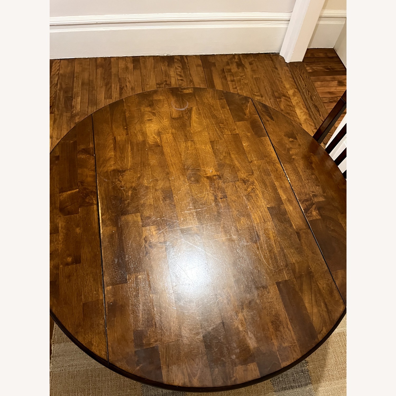 Circular Folding Round Wood Table with 2 Chairs - image-2