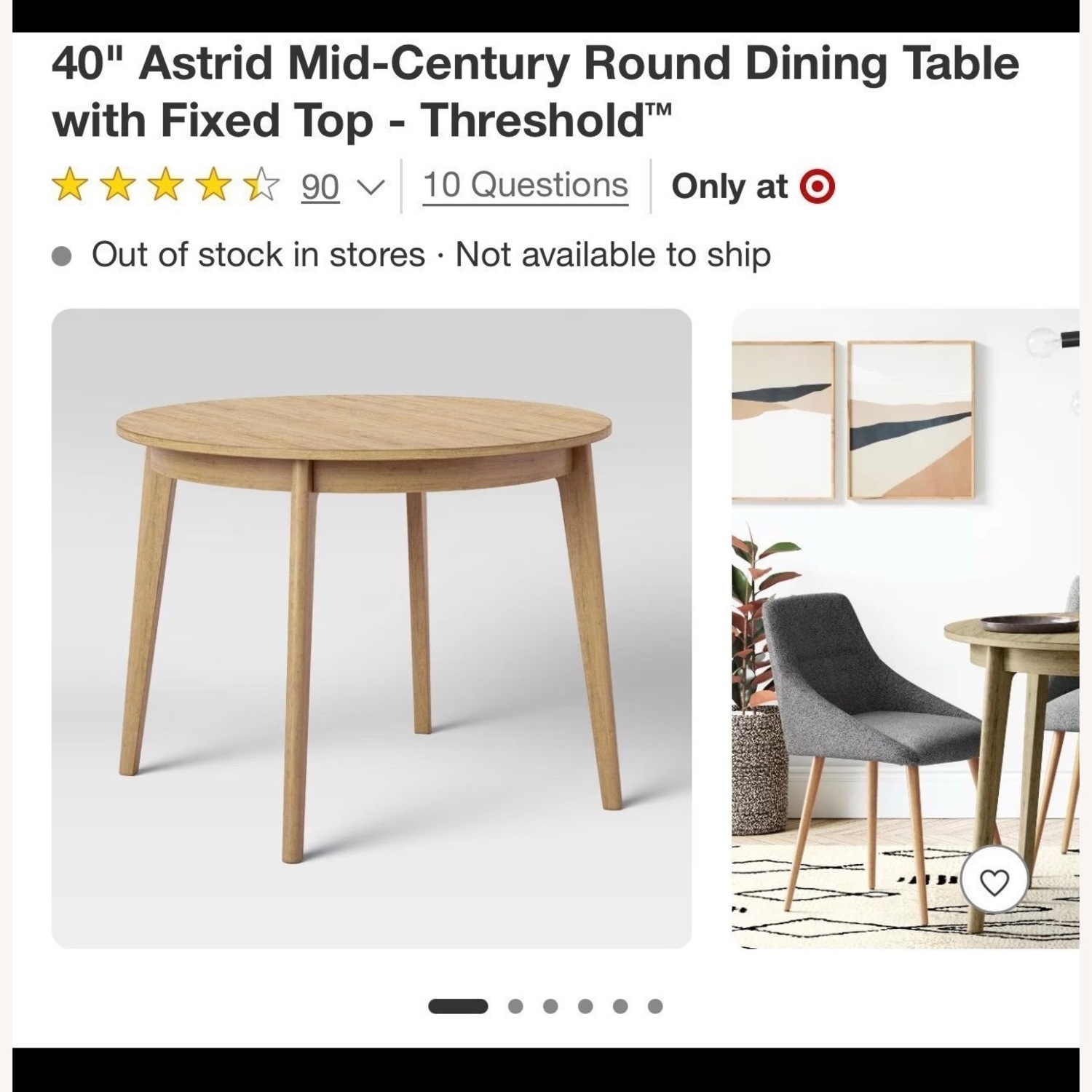 40" Astrid Mid-Century Round Dining Table  - image-1
