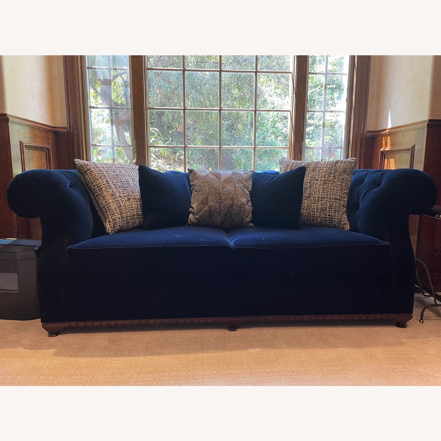 Velvet and Mohair McQueen Loveseat - image-3