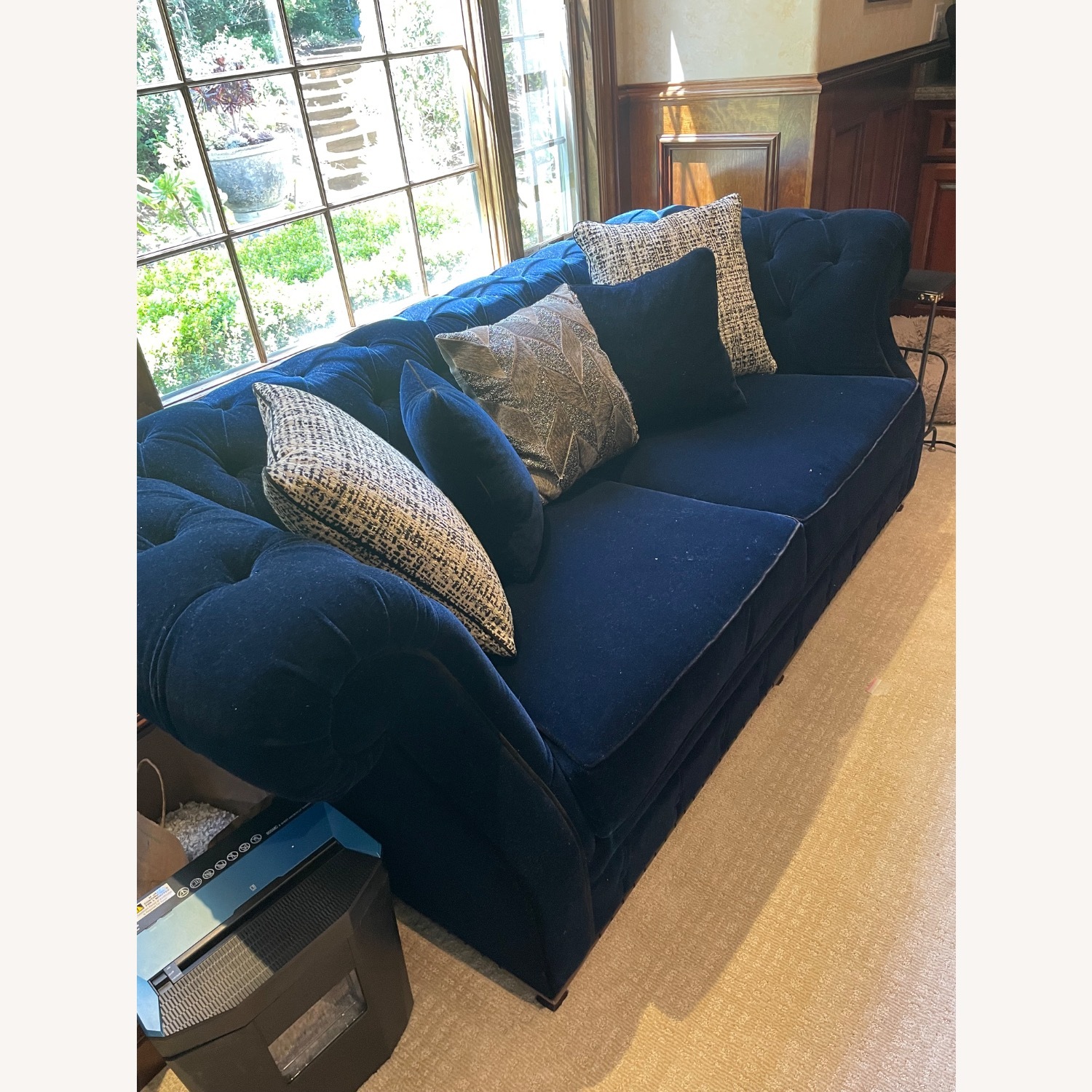 Velvet and Mohair McQueen Loveseat - image-2