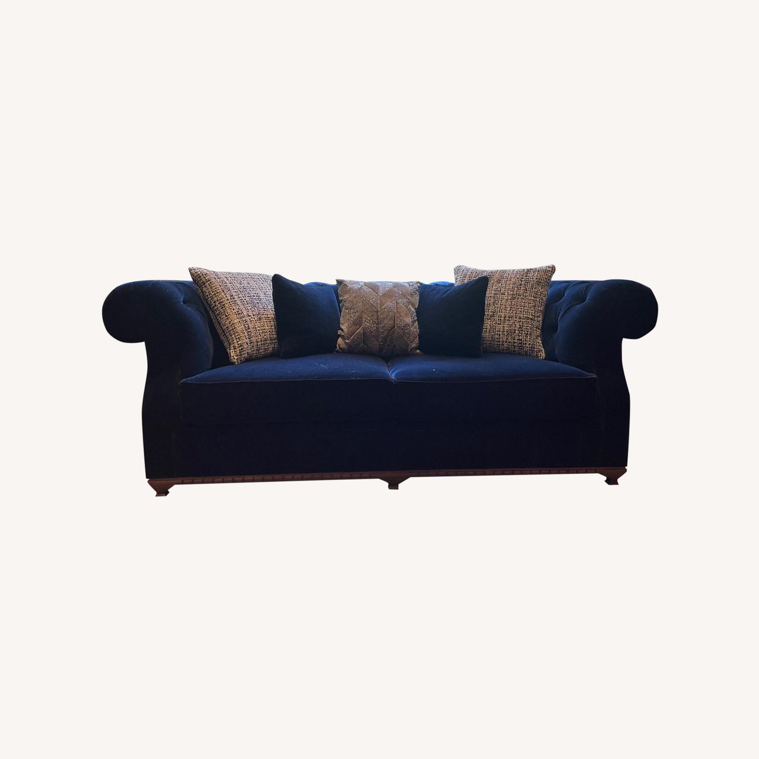 Velvet and Mohair McQueen Loveseat - image-0