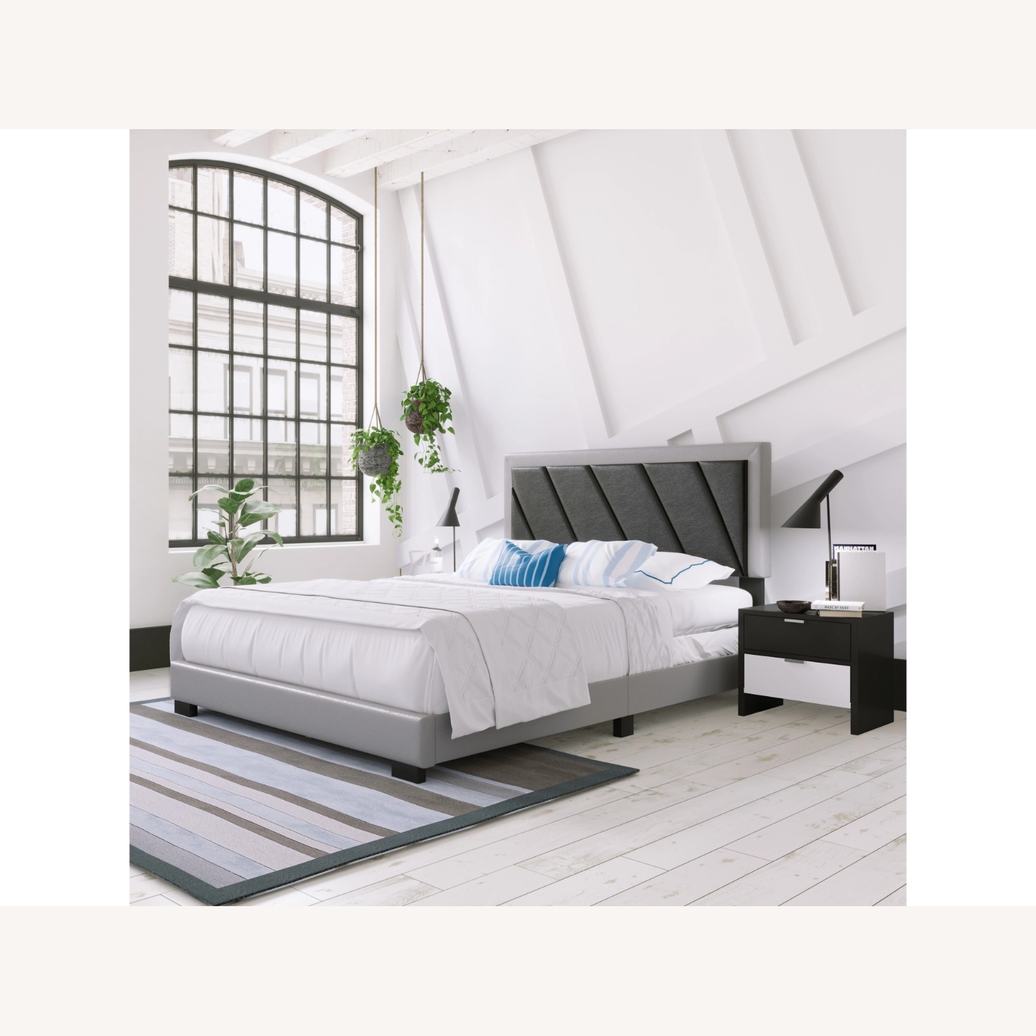 Soren Upholstered Faux Leather Platform Bed - image-4