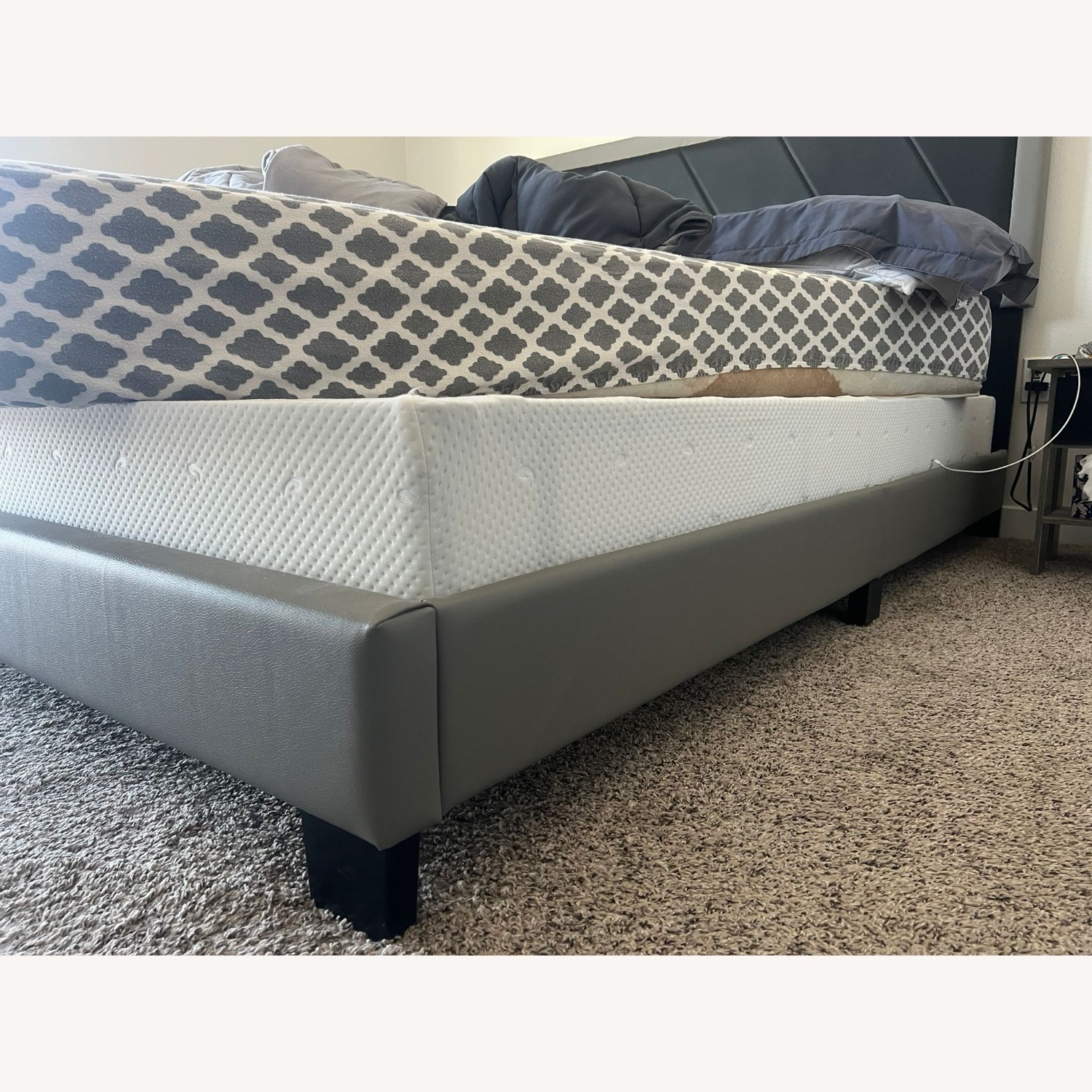 Soren Upholstered Faux Leather Platform Bed - image-3