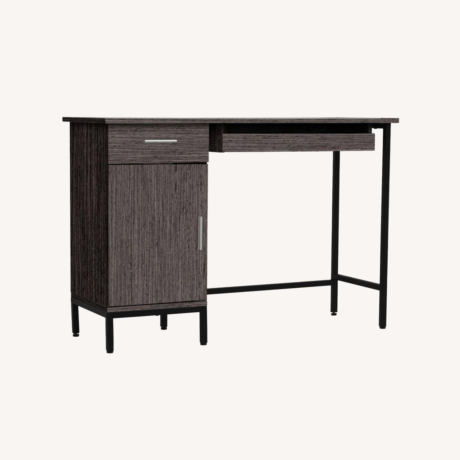 Computer Desk with Tray and Drawers - image-0