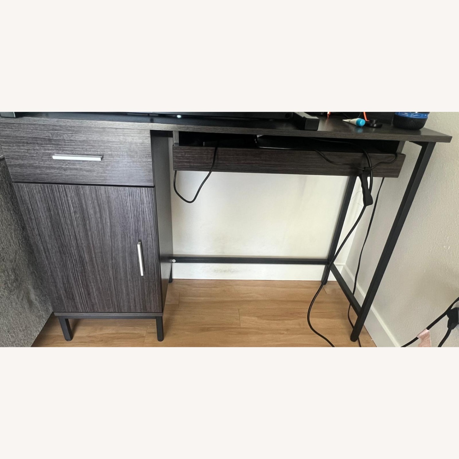 Computer Desk with Tray and Drawers - image-1