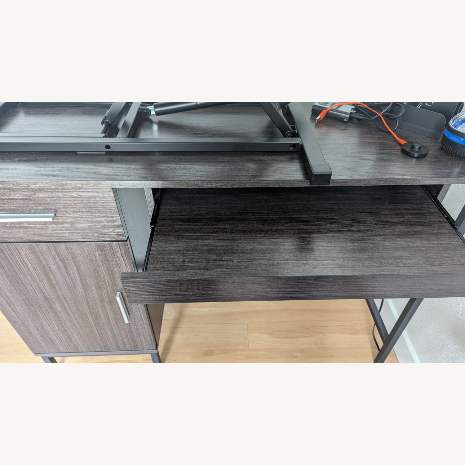 Computer Desk with Tray and Drawers - image-3