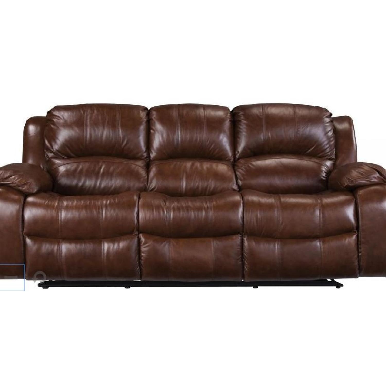 Raymour & Flanigan Bryant II Leather Reclining Sofa - image-4