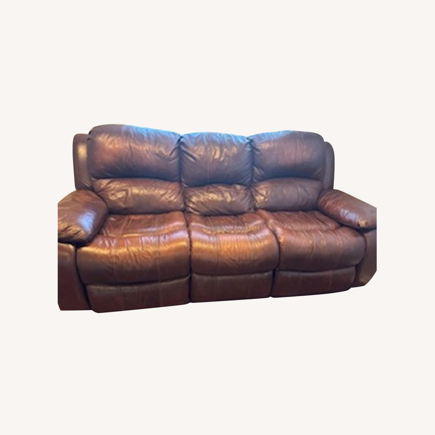 Raymour & Flanigan Bryant II Leather Reclining Sofa - image-0