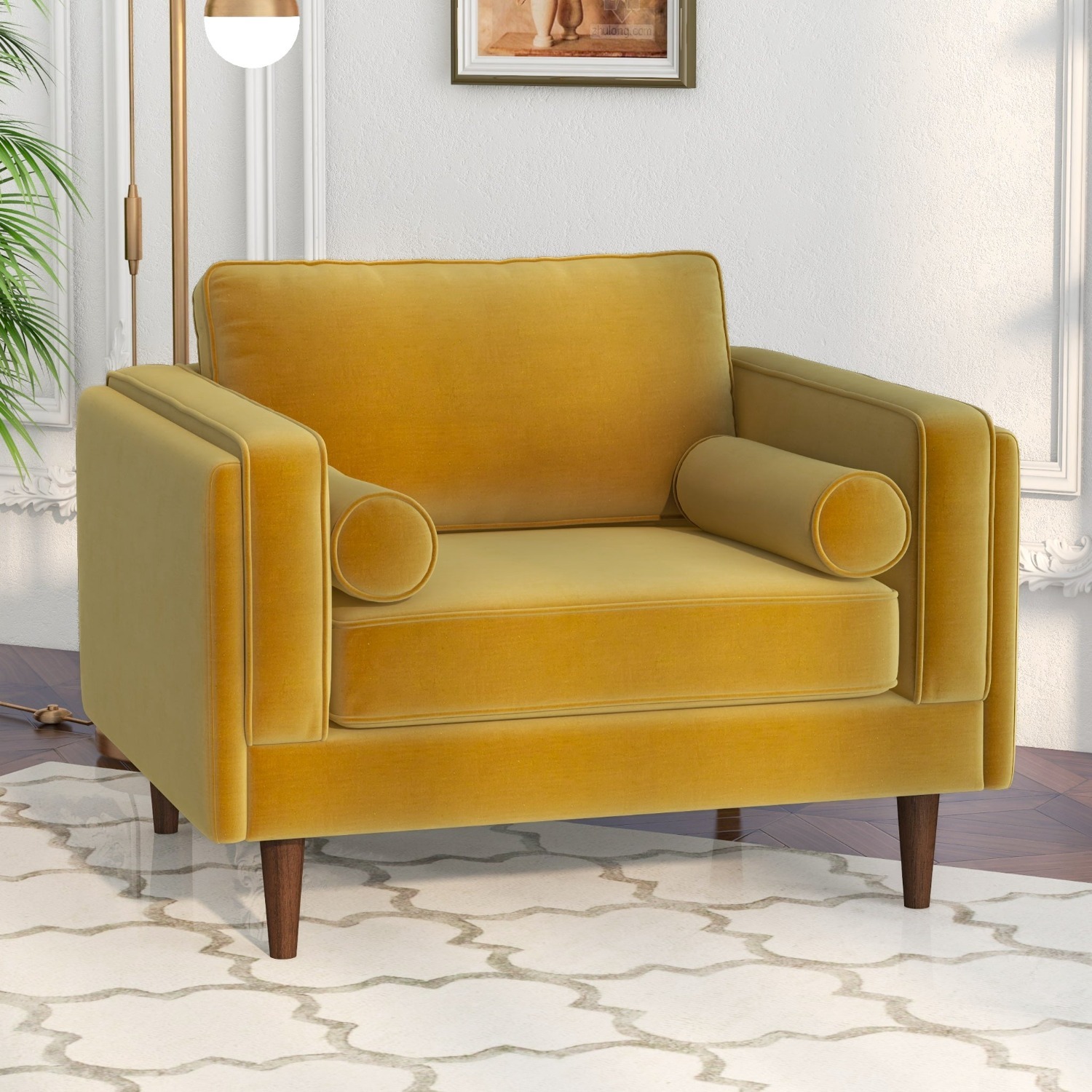 Fordham Gold Velvet Lounge Chair - image-4