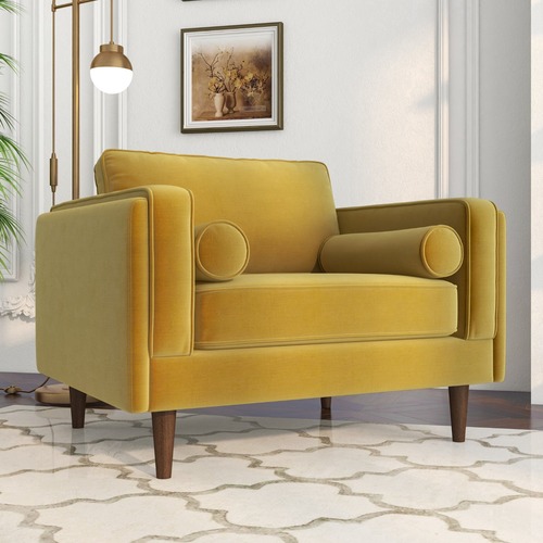 Used Fordham Gold Velvet Lounge Chair for sale on AptDeco