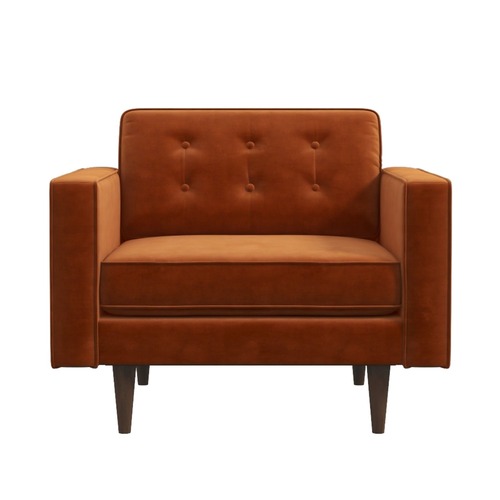 Used Kirby Lounge Chair Burnt Orange Velvet for sale on AptDeco