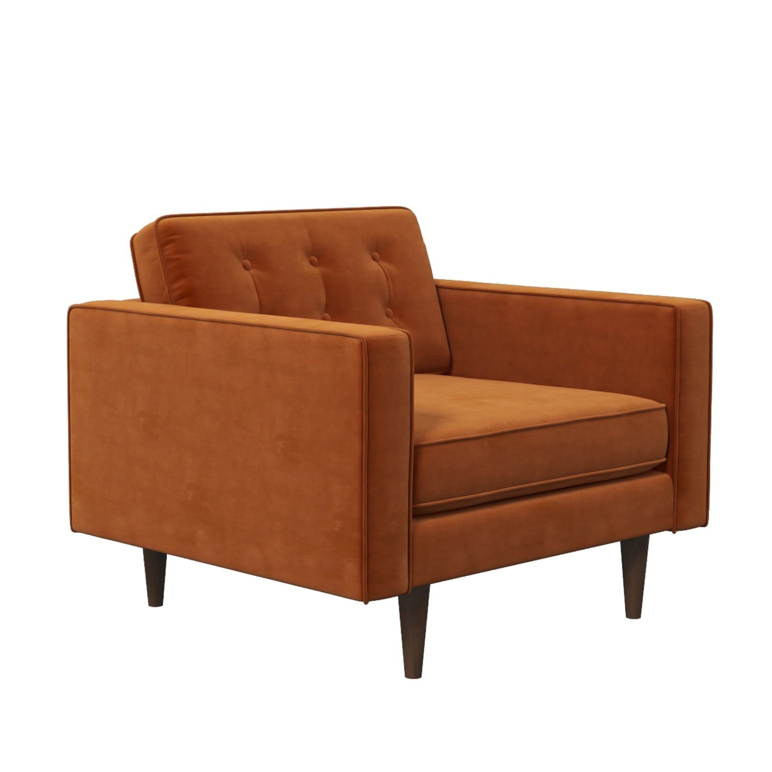 Kirby Lounge Chair Burnt Orange Velvet - image-4