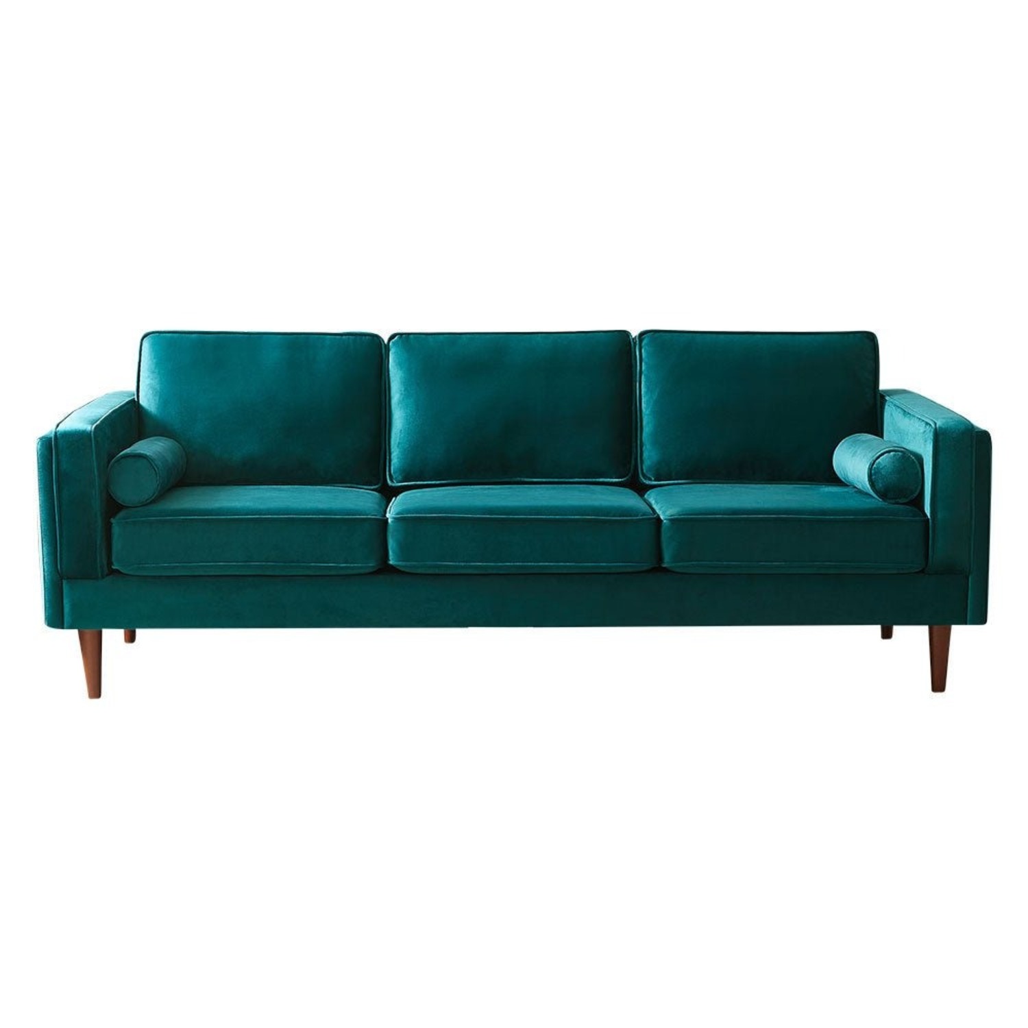 Fordham Teal Velvet Sofa - image-5
