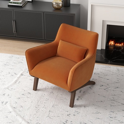Used Casper Burnt Orange Velvet Lounge Chair for sale on AptDeco