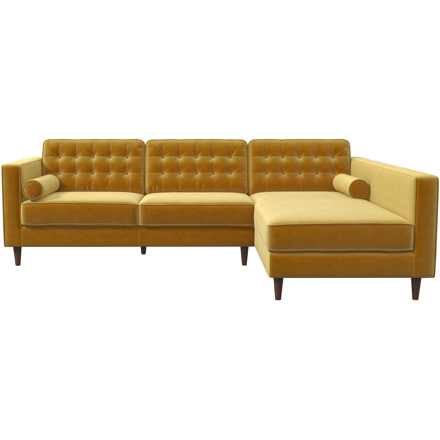 Olson Sectional Sofa Gold Velvet Right Chaise - image-4