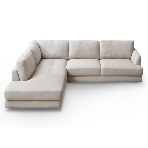 Used Glendale Cream Linen L-Shaped Left Sectional Sofa for sale on AptDeco