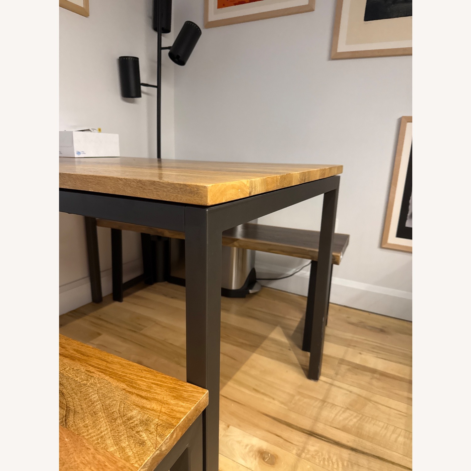 West Elm Box Frame  Table with Side Benches  - image-3