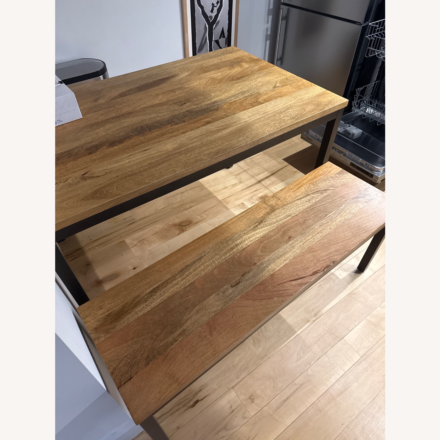 West Elm Box Frame  Table with Side Benches  - image-2