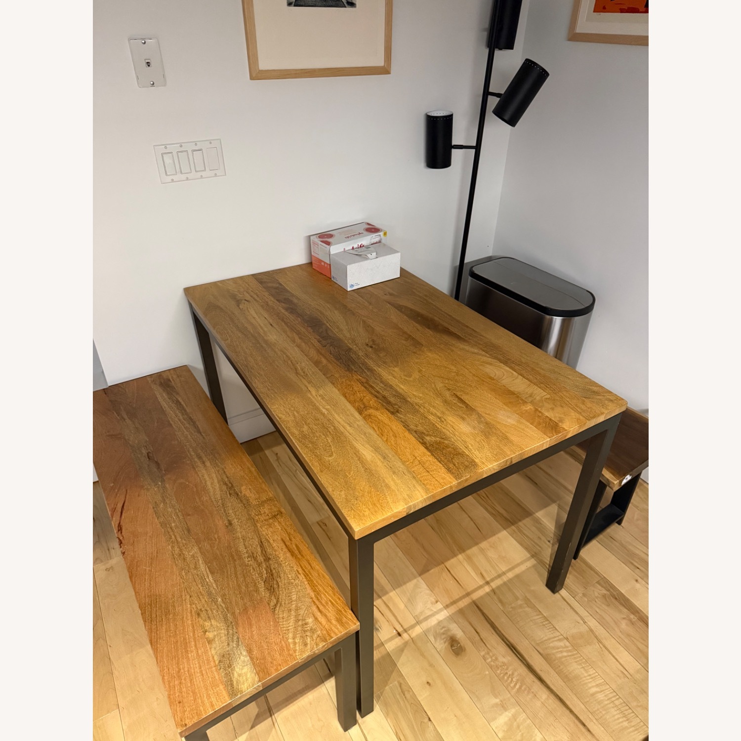 West Elm Box Frame  Table with Side Benches  - image-1