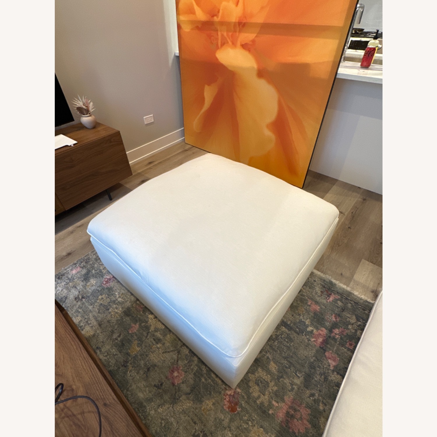 CB2 Lumis Ottoman (White) - image-1