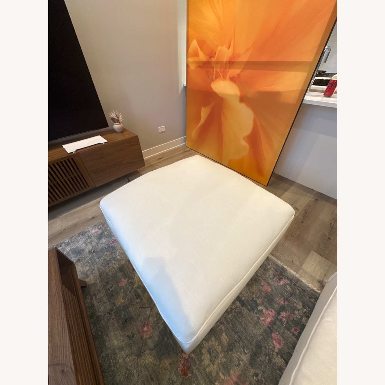 CB2 Lumis Ottoman (White) - image-3