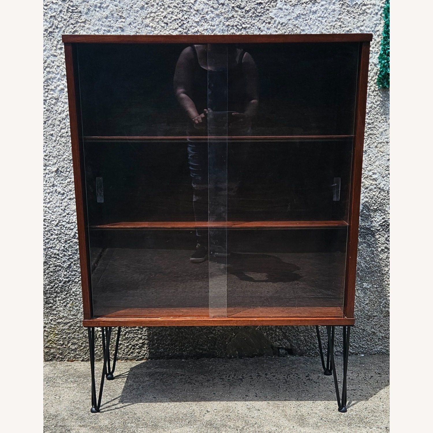 1970s Wood Cabinet With Glass Sliding Doors - image-10
