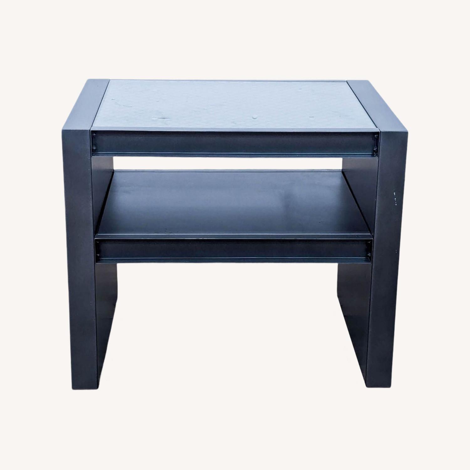 CB2 Metal End Table with Shelf - image-0