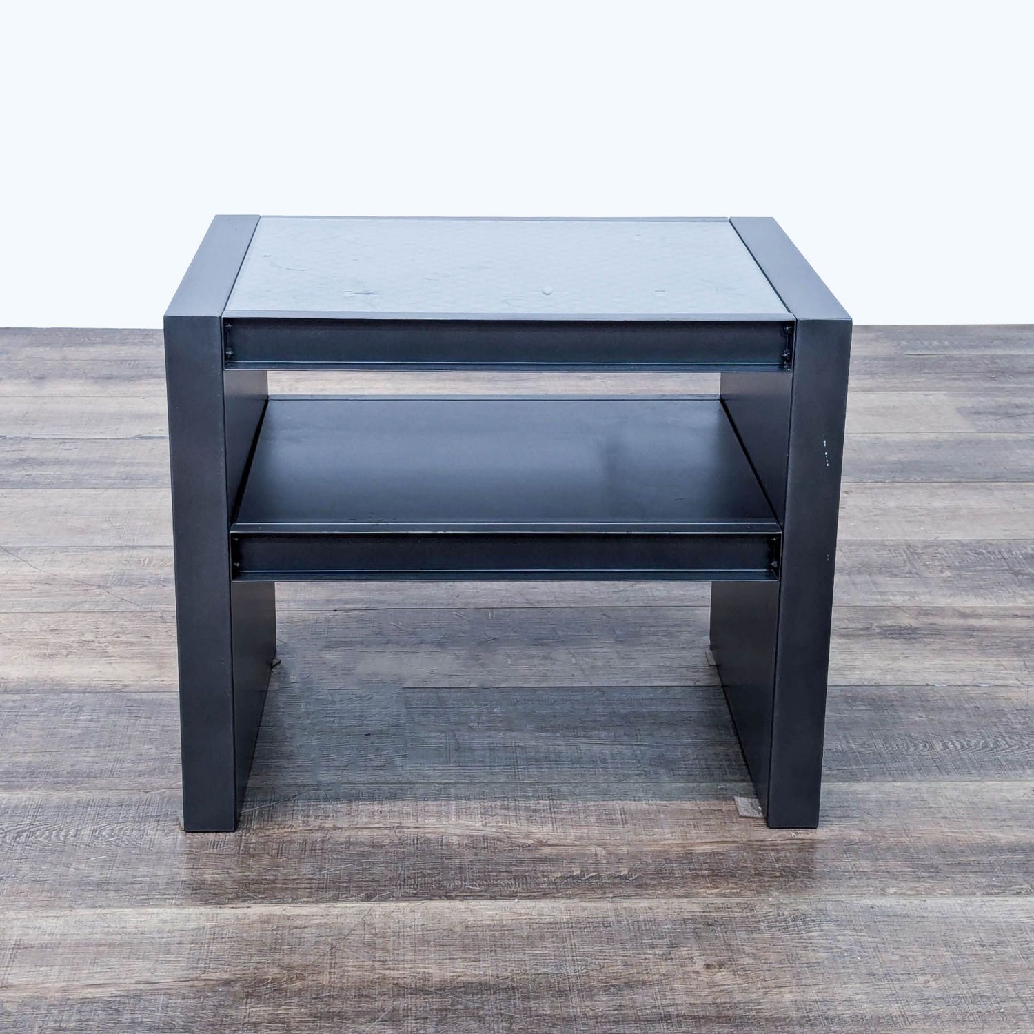 CB2 Metal End Table with Shelf - image-1