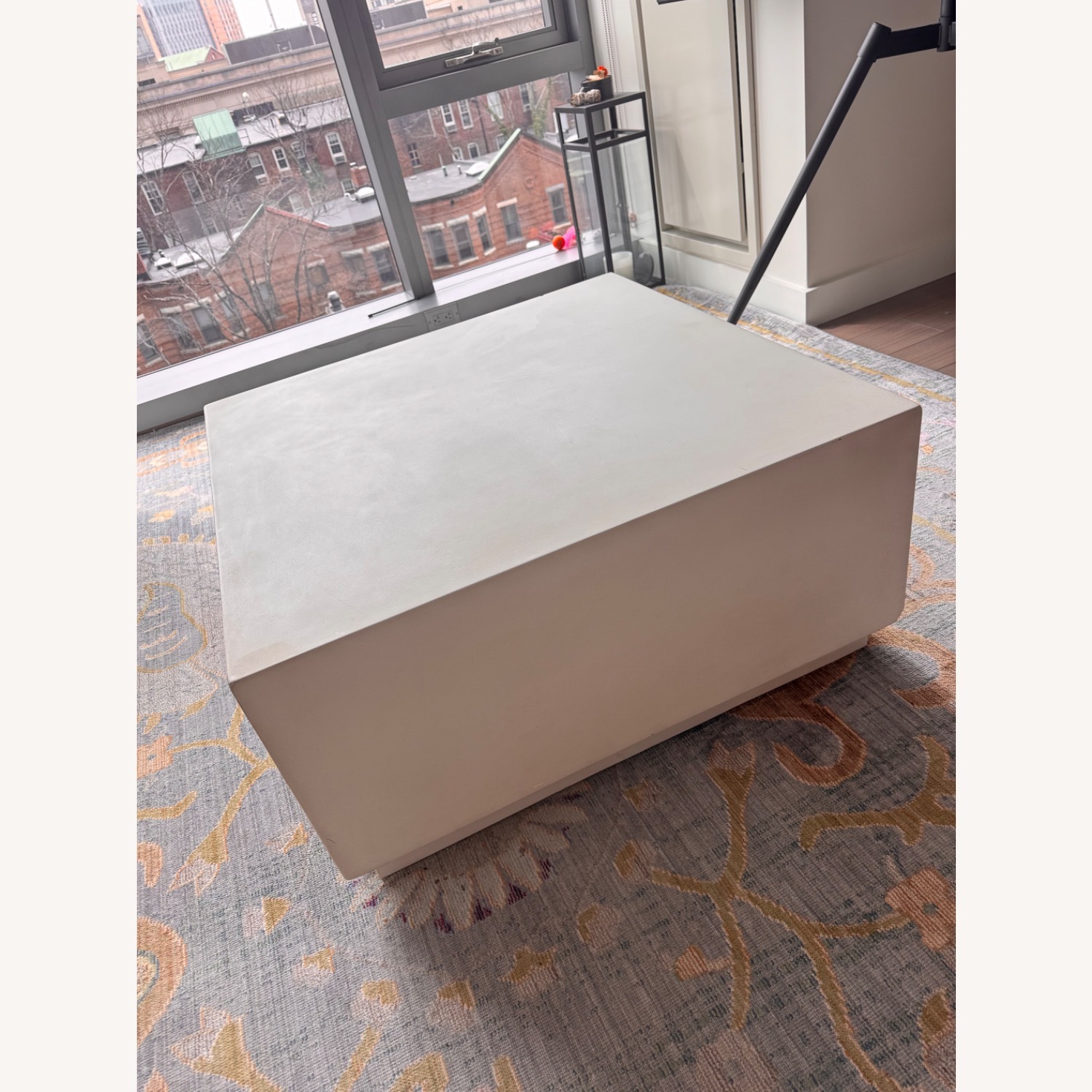 CB2 Matter Ivory Cement Square Coffee Table - image-1
