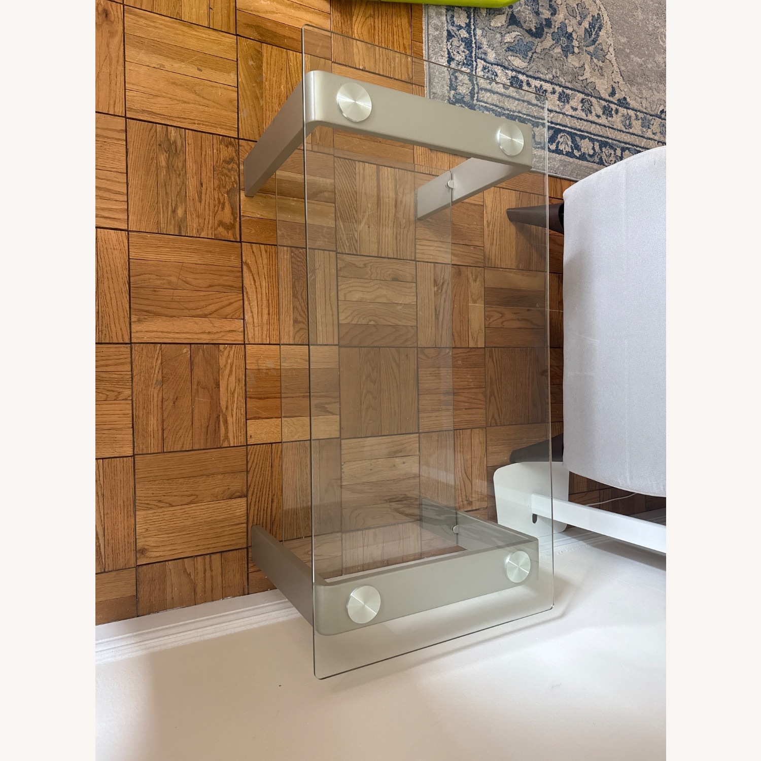 Wide Rectangular Table in Nickel - image-1