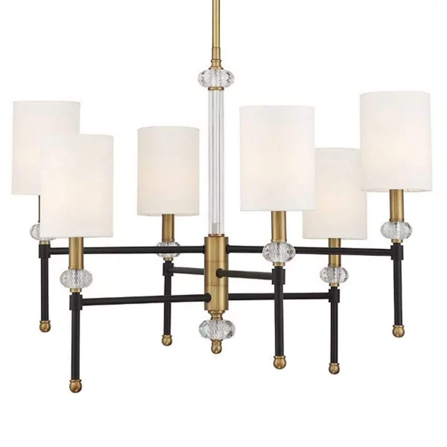 Savoy House 28' Black/Brass Chandelier & Sconces - image-4