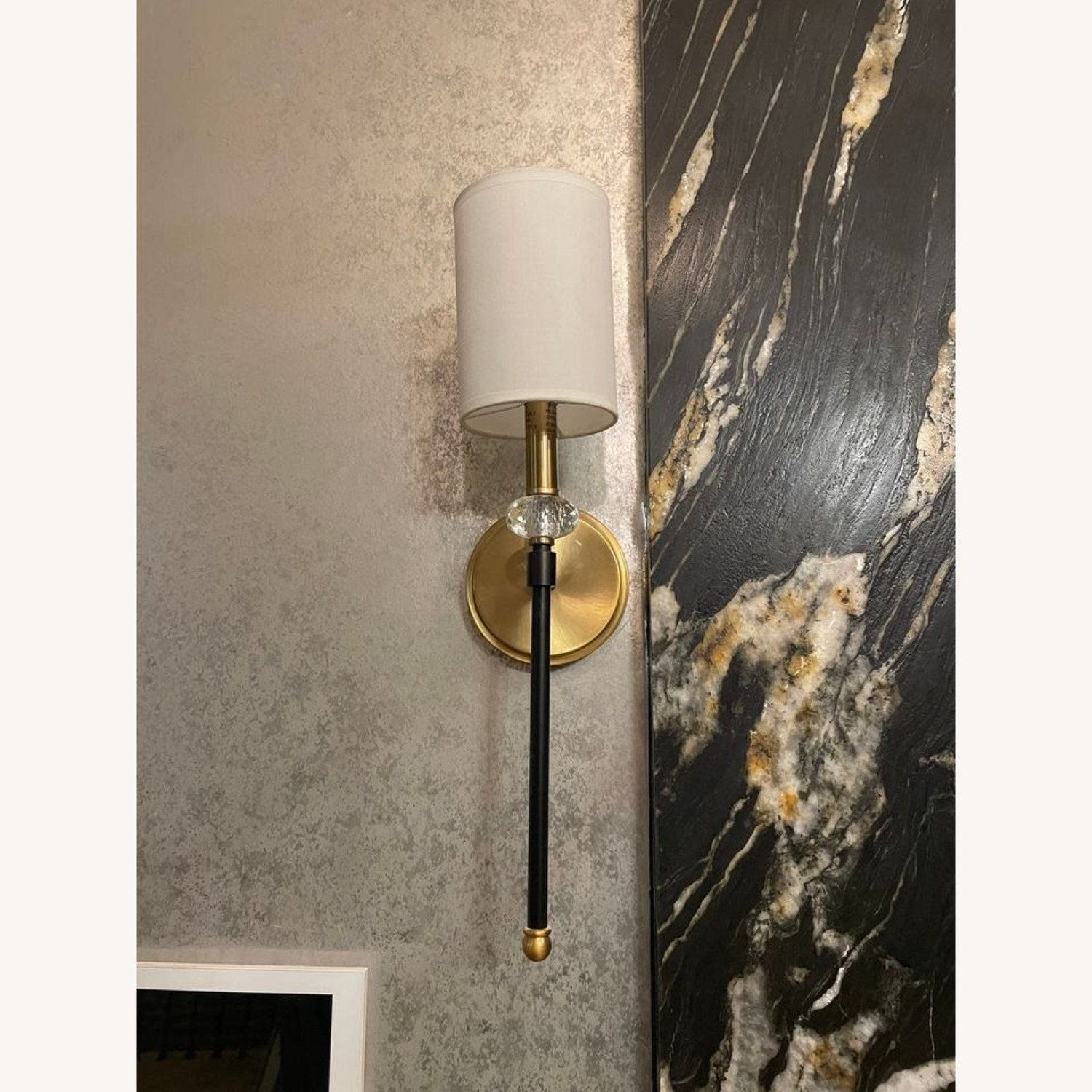 Savoy House 28' Black/Brass Chandelier & Sconces - image-2