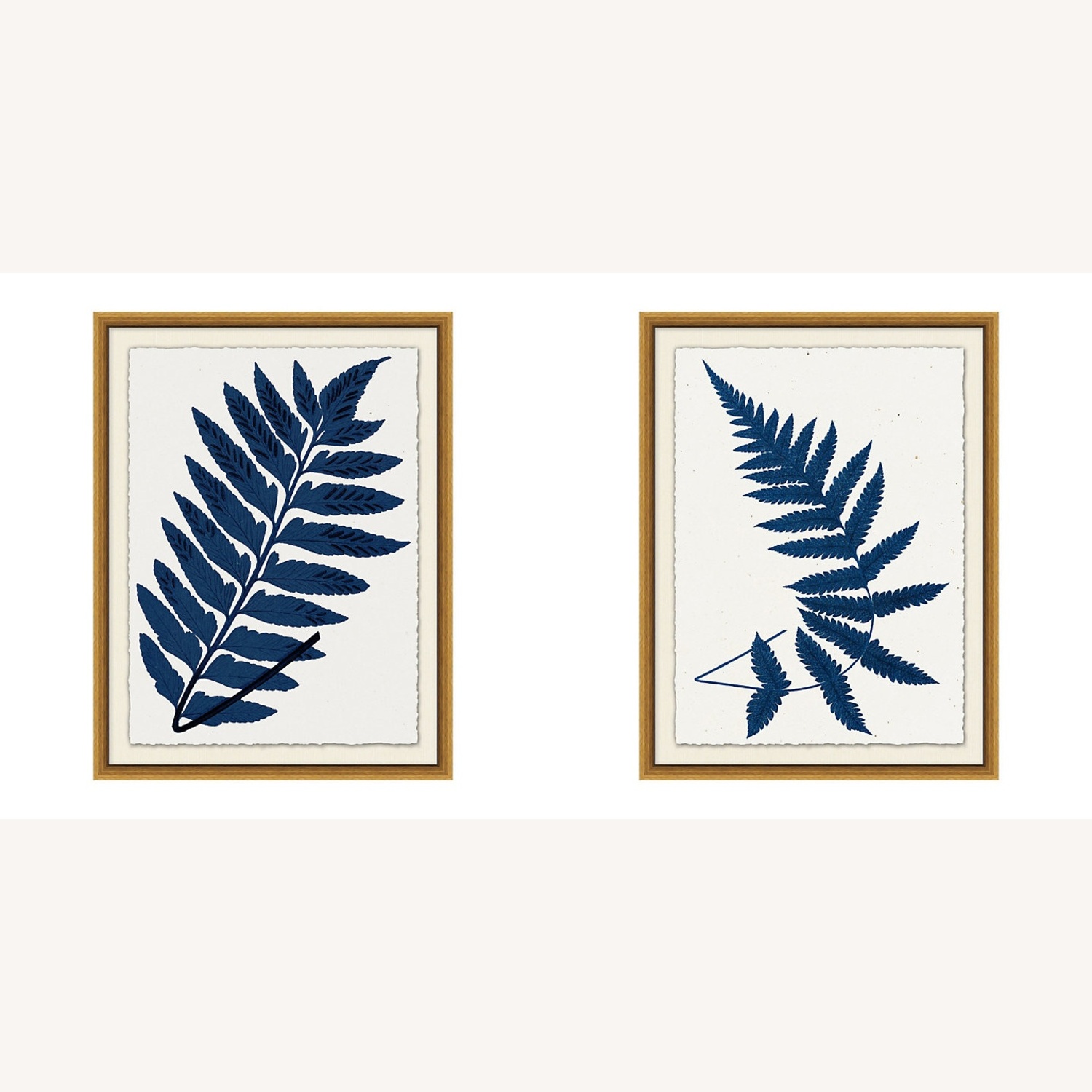 Ballard Designs Indigo Fern Leaf Art - image-4