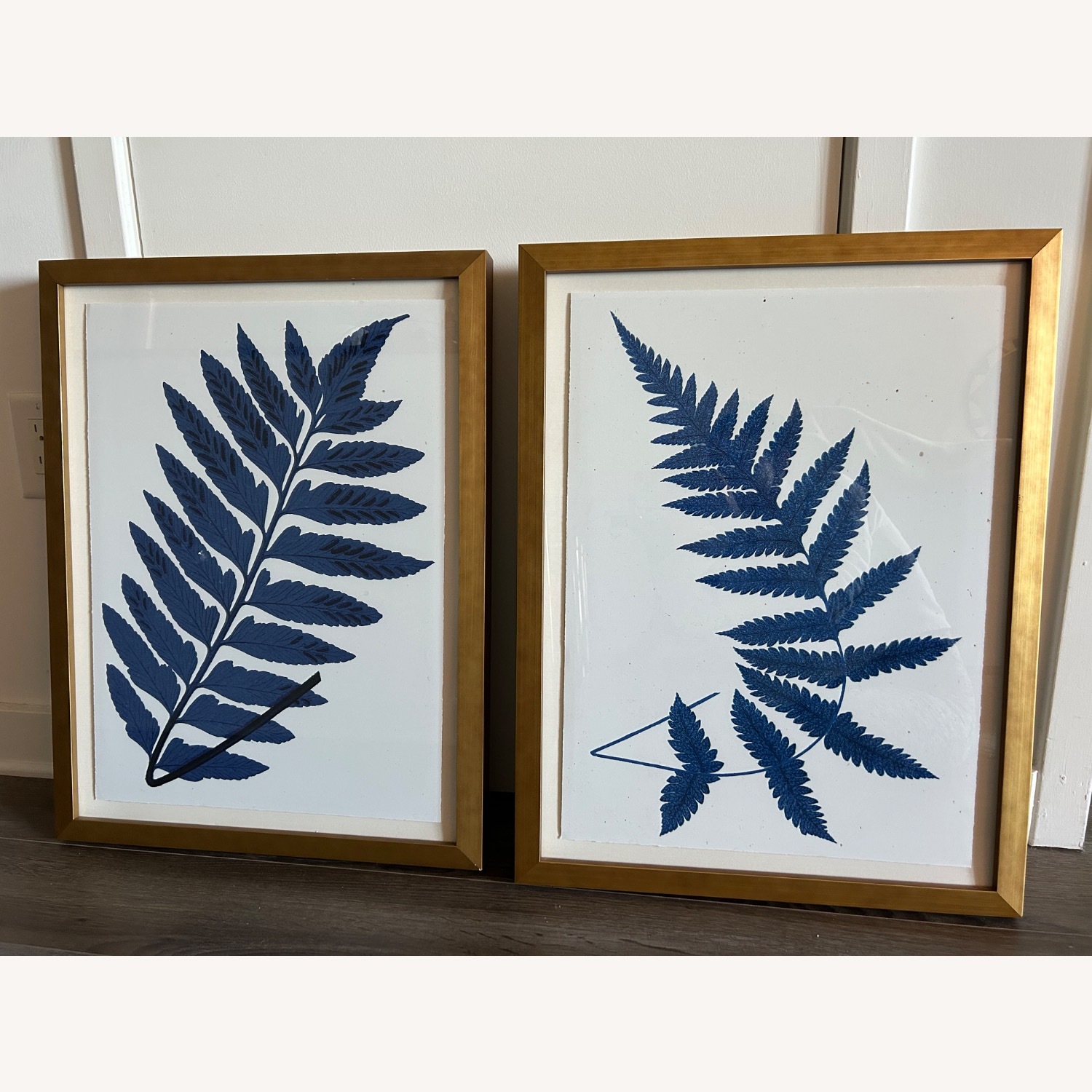 Ballard Designs Indigo Fern Leaf Art - image-1