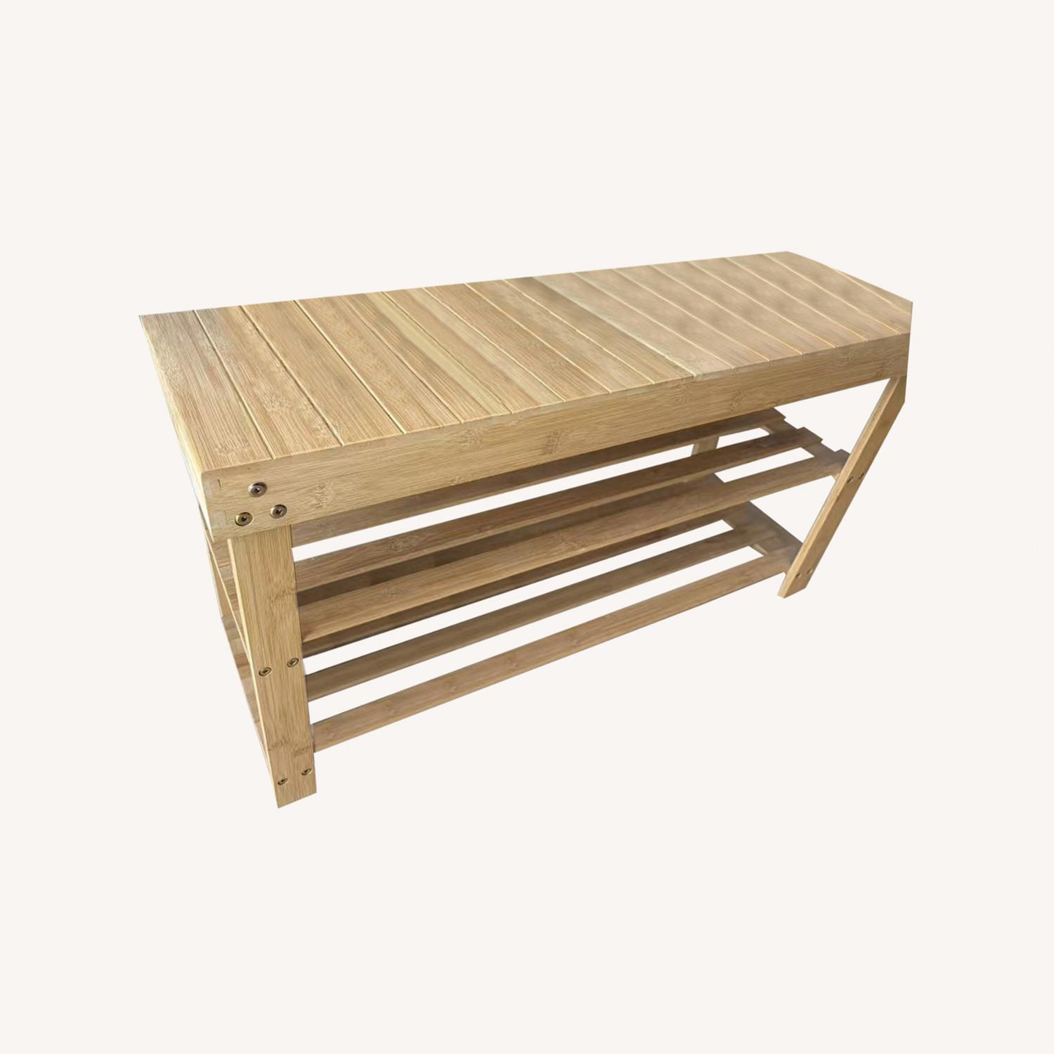 Bamboo Shoe Rack Bench/Plant Stand - image-0