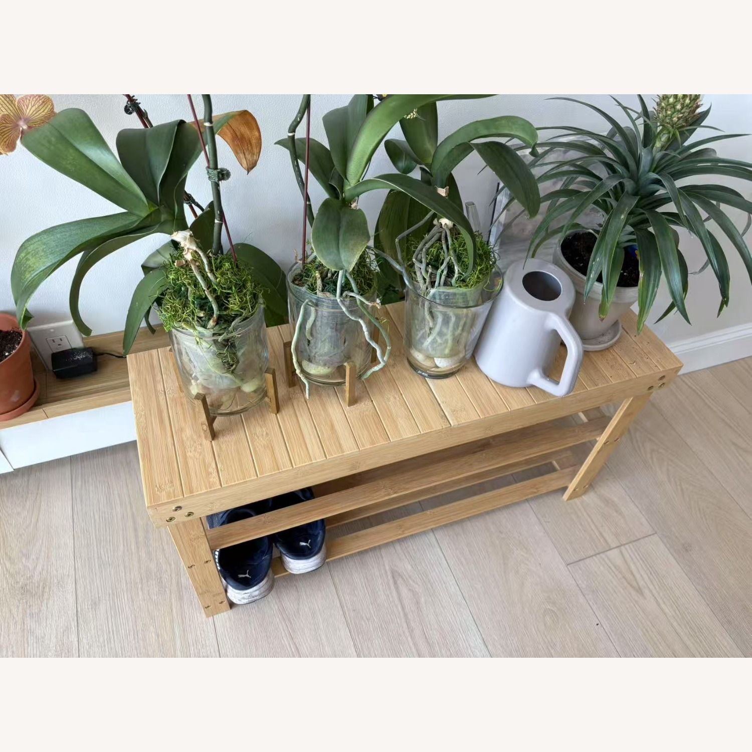 Bamboo Shoe Rack Bench/Plant Stand - image-1