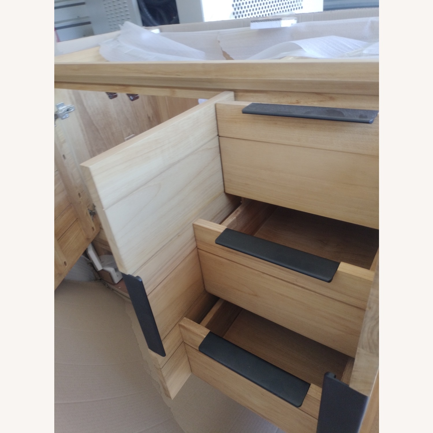 72" Aliso Teak Double Vanity - Natural Teak - Vanity Cabinet Only - image-3