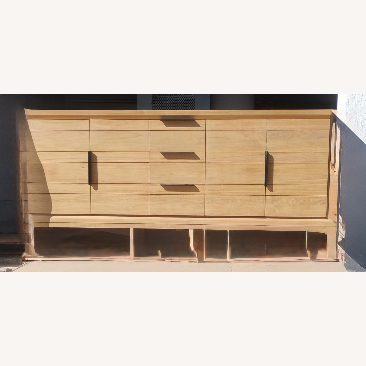 72" Aliso Teak Double Vanity - Natural Teak - Vanity Cabinet Only - image-1