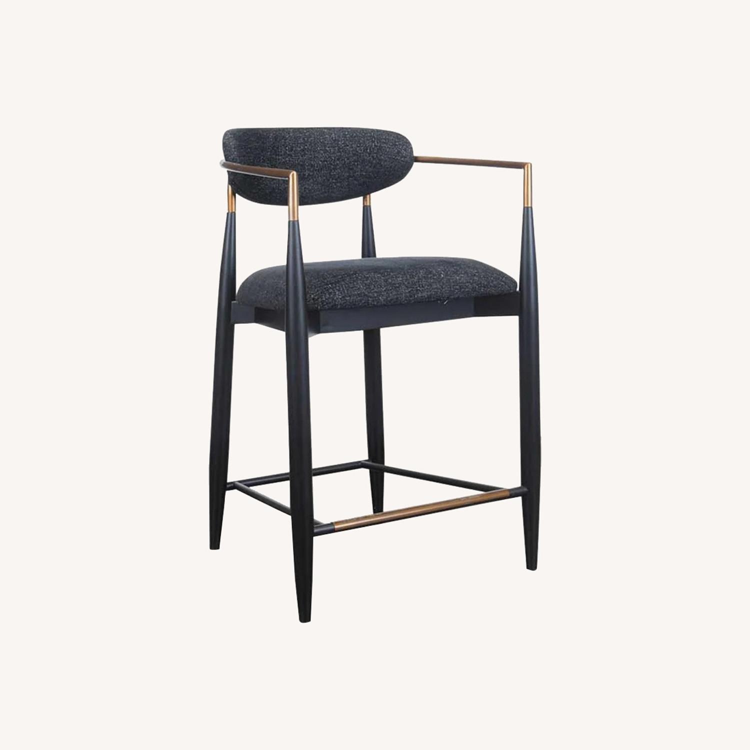 Arhaus Jagger Stool in Black Fabric - image-0