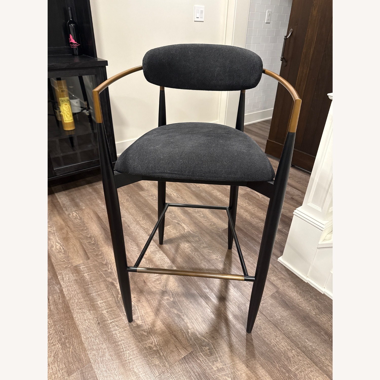 Arhaus Jagger Stool in Black Fabric - image-1
