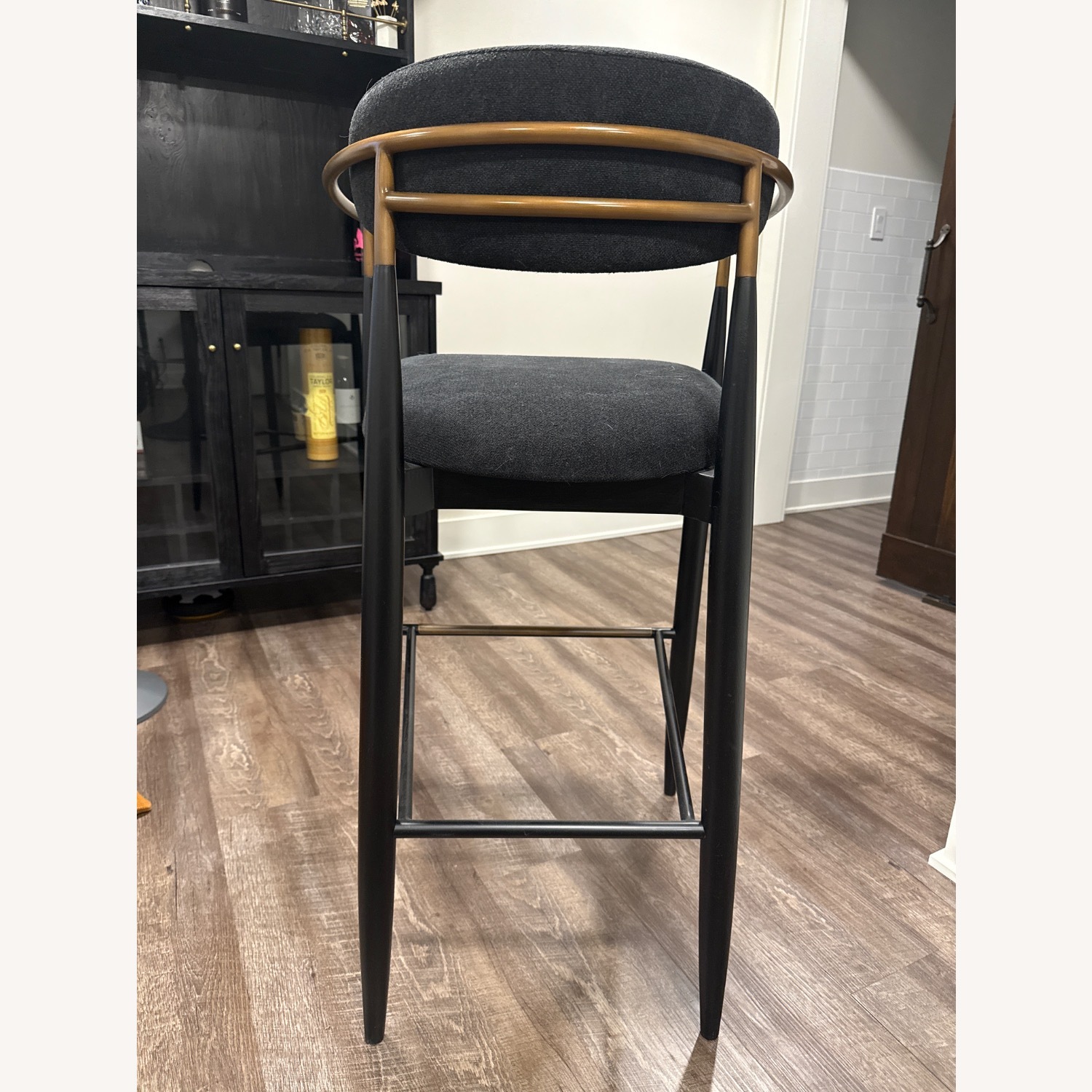 Arhaus Jagger Stool in Black Fabric - image-3