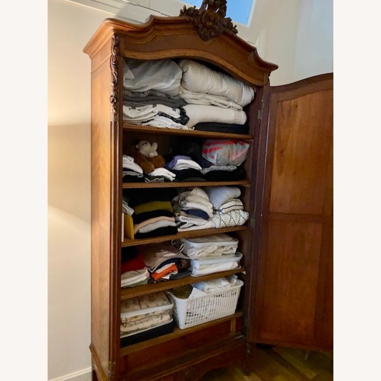 1900 Solid Wood Parquetry Armoire - image-2