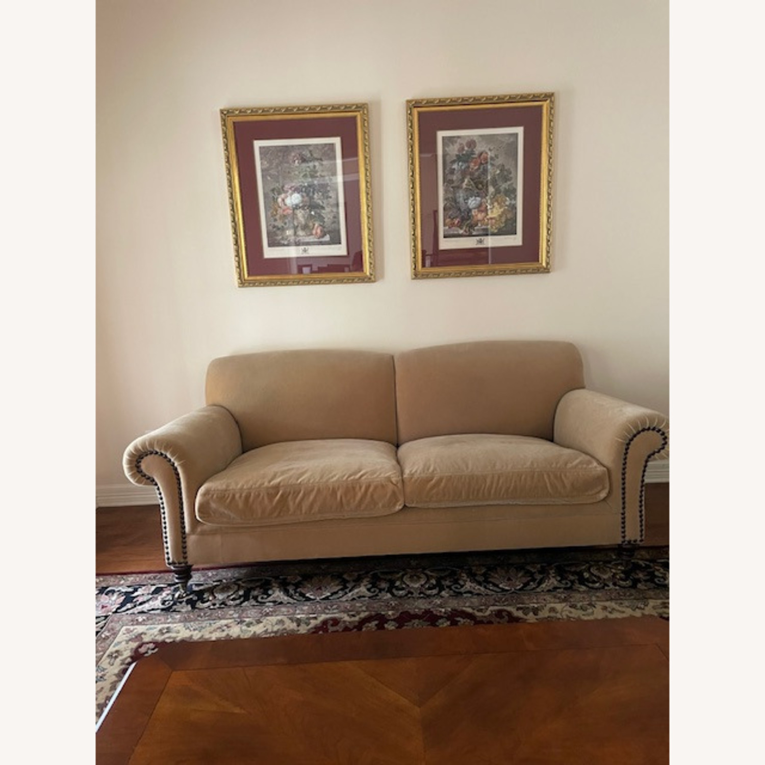 George Smith Vintage 7 ft Mohair Sofa - image-1