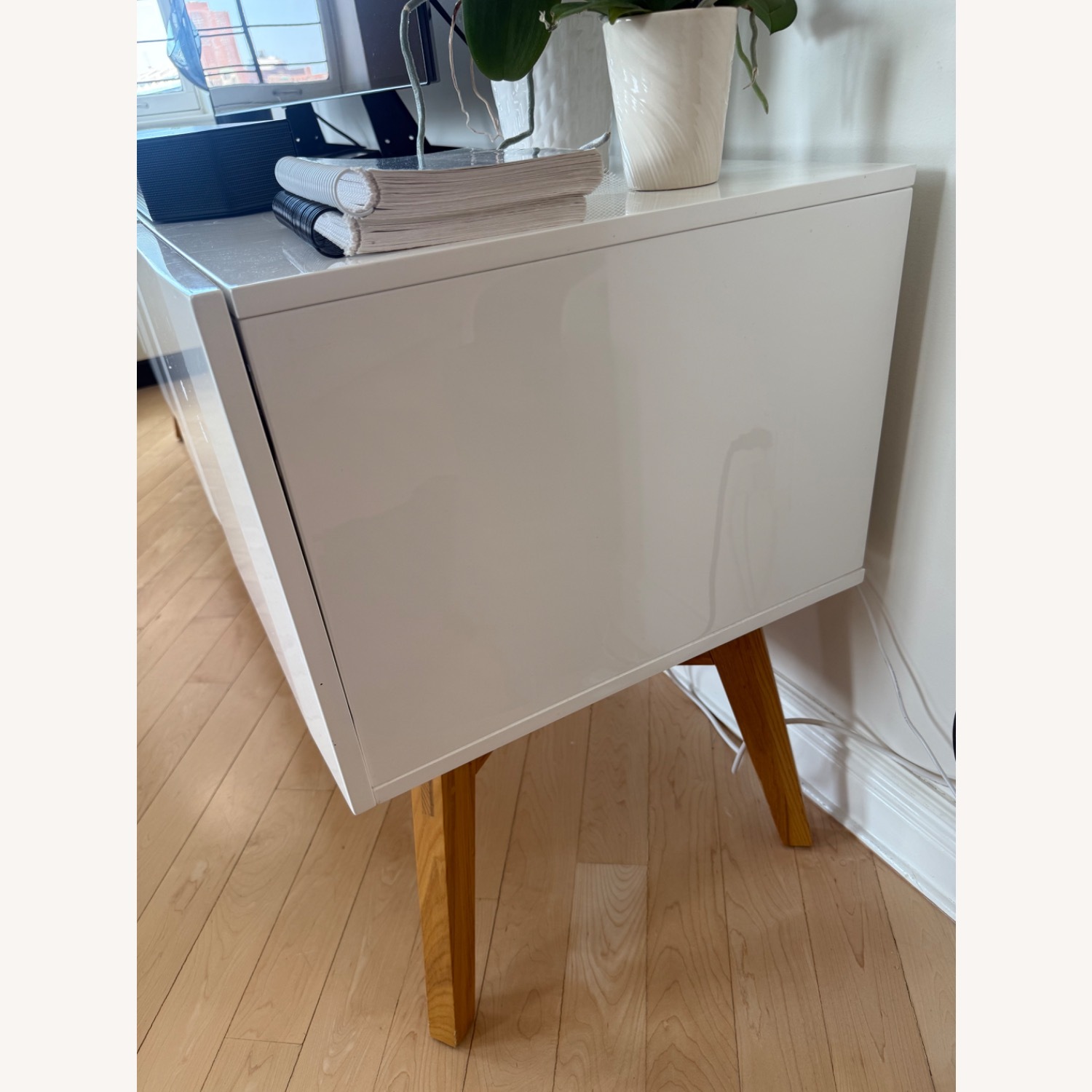 CB2 Alba Large White Lacquer Credenza - image-3